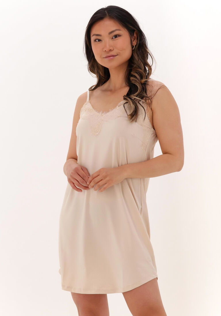 CC HEART beige cc heart mini jurk lace slipdress