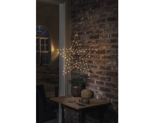 Konstsmide Micro LED Zilveren Ster Silhouet met 112 LED's, amberkleurige lichtkleur