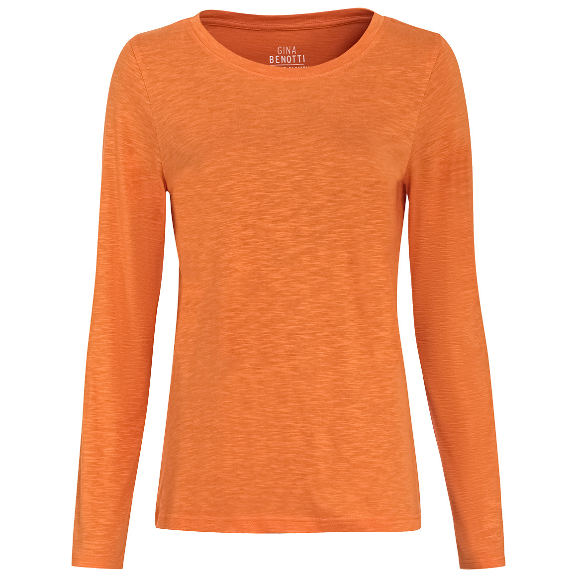 Gina Benotti Damen Langarmshirt unifarben orange