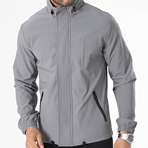 Veste Zippée Gris Anthracite