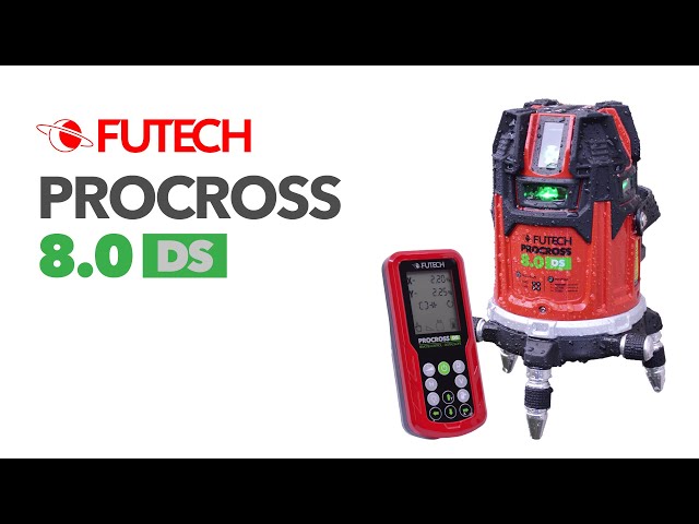 FUTECH Procross 8.0 DS Kruislijnlaser in koffer incl. afstandsbediening en ontvanger – groen – 2x200m - 8 lijnen