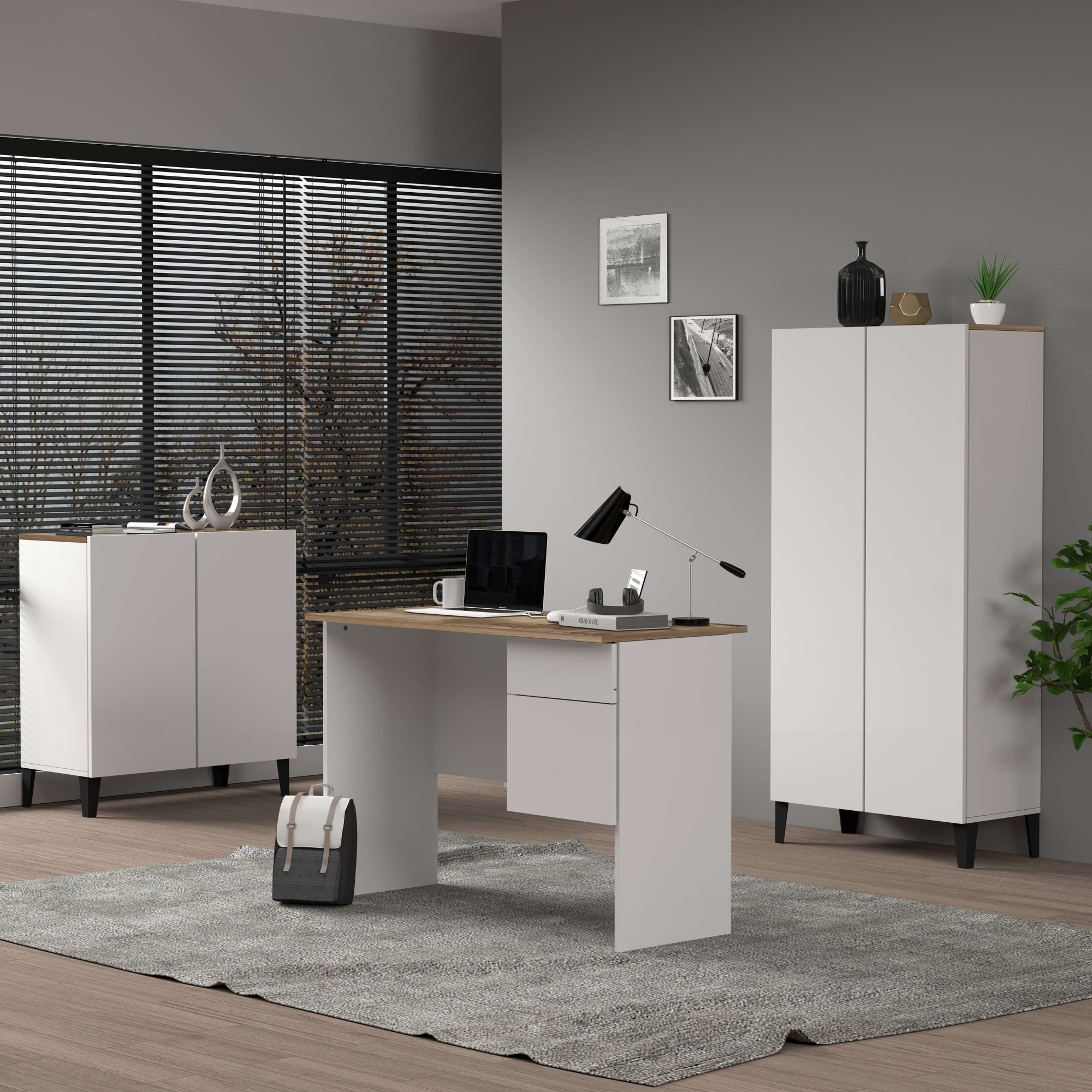 INOSIGN Schreibtisch »Sunrise, kleiner Computertisch, Bürotisch« mit 1 Tür & 1 Schublade, Tischplatte Breite 110 cm, Made in Italy