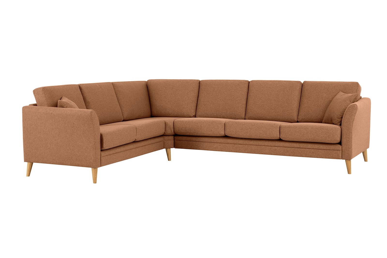 Eden hjørnesofa 23 hjørne i tekstil Neve 31 Brick med ben i eik natur (15137).