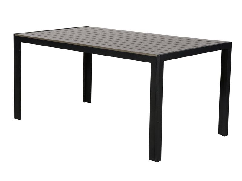 COCON Tisch Alice, 150 x 90 cm, Grau/Schwarz Gartentisch für Terrasse, Balkon oder Loggia