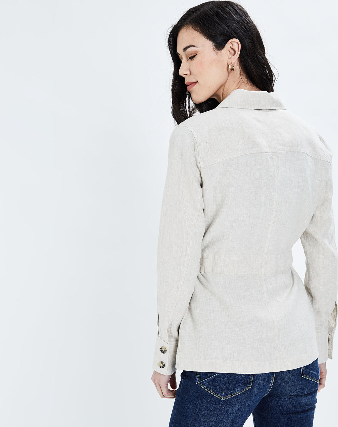 Caroll Veste saharienne 100% Lin Soda B argile