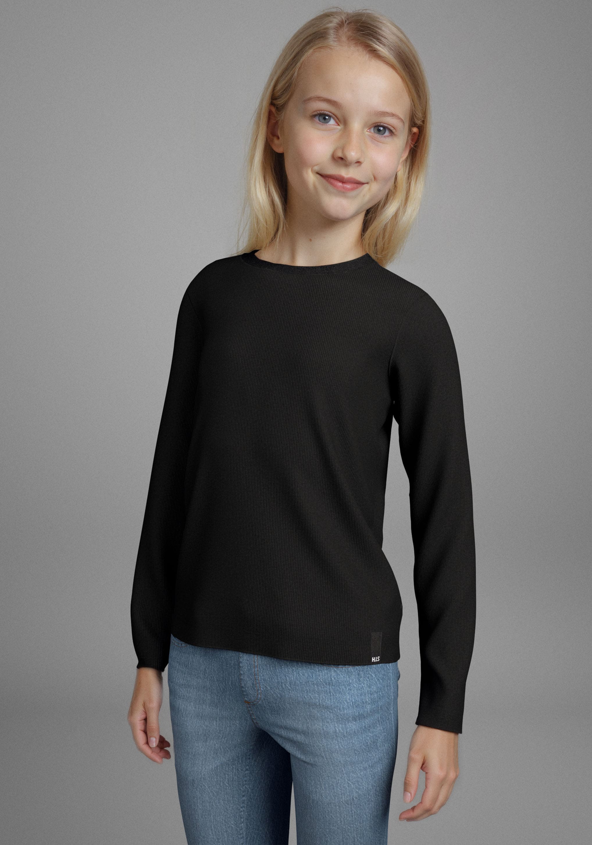 H.I.S Langarmshirt »2er Packung Shirts aus Rippware«, 2 Stk. NEU: H.I.S für TEENS! 2er Pack Basic Langarmshirts