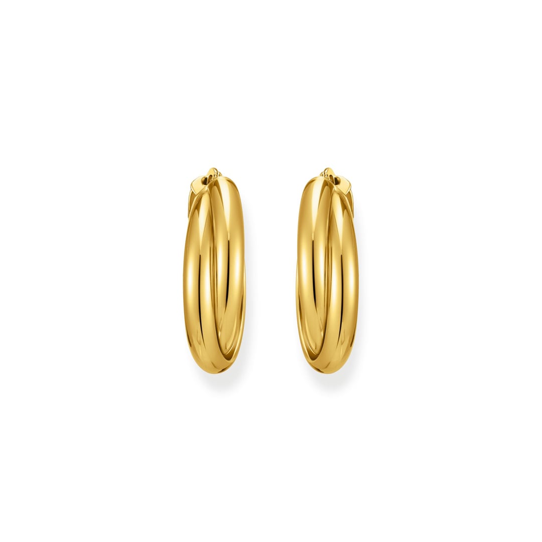 Thomas Sabo Hoop Earrings Grosse Creolen verschlungenes Design vergoldet