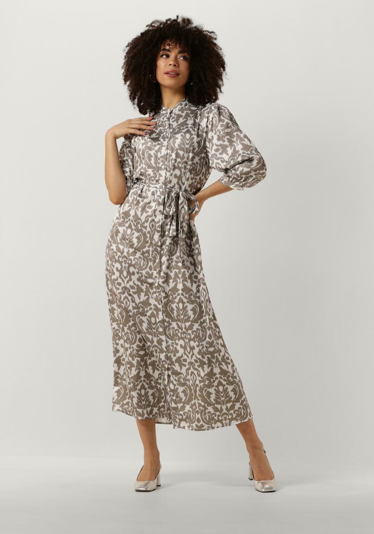 NOTRE-V taupe notre-v midi jurk satin dress one