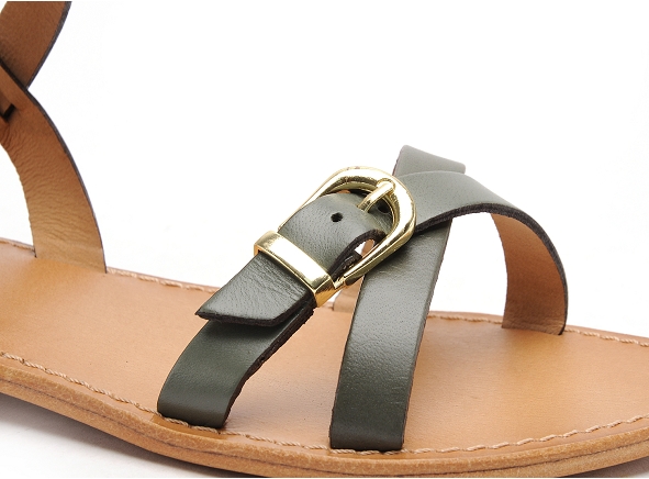 Les tropeziennes nu pieds plats femme hepana kaki