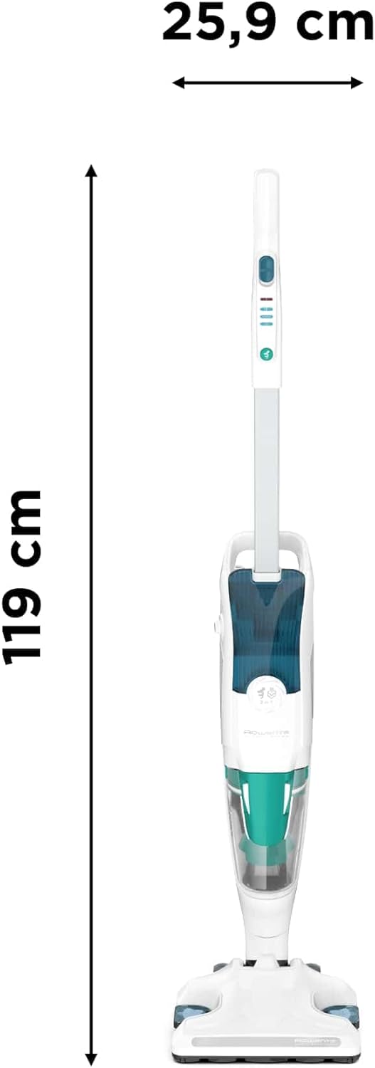Rowenta Bodendampfreiniger Clean & Steam Revolution, 2 in 1 Reingung Saugen und Dampfen, Diffusor für ätherische Öle, alle Bodenarten, Anti-Kalk-Kartusche, Weiß-Blau, RY7757