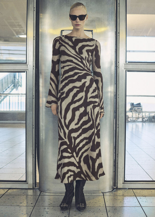 MANGO DRESS. -- ALEGRA Brown