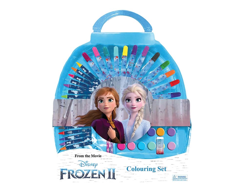 CONJUNTO DE ACESSÓRIOS PARA COLORIR FROZEN 2 MEIA LUA 50 PEÇAS