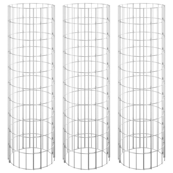 vidaXL Sirkulær gabion høybed 3 stk galvanisert stål Ø30x100 cm