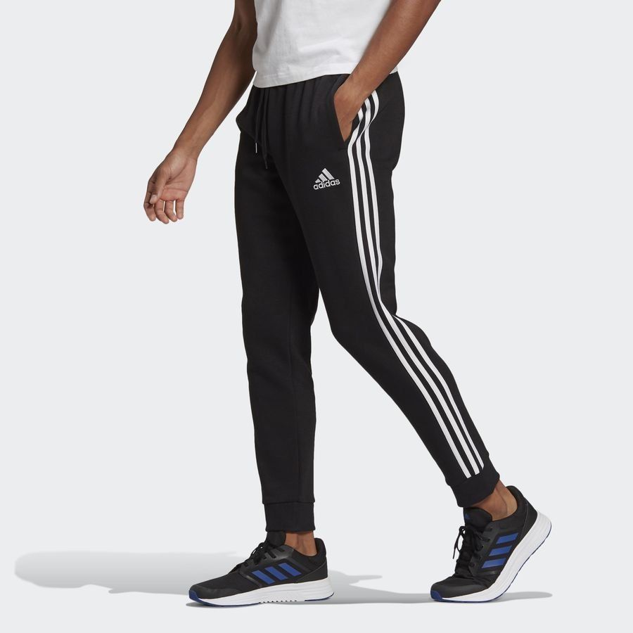 adidas Bas de Survêtement Essentials Fleece Tapered 3-Stripes - Noir/Blanc