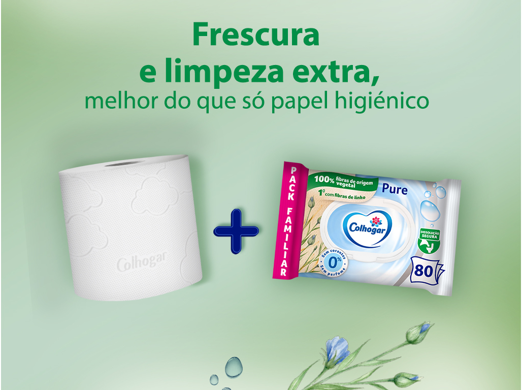 PAPEL HIGIÉNICO COLHOGAR HÚMIDO PURE 80UN