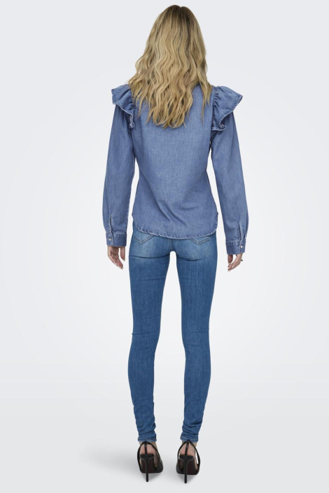 Only blauwe dames blouse