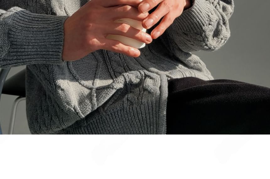 SeoulPop - Unisex kabelgebreid vest met rits
