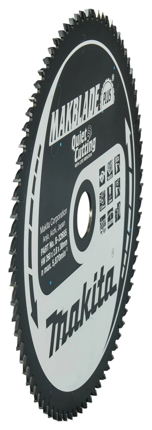 Makita B-32655 Makblade-Plus Tafelzaagblad - 260 x 30 x 80T - Hout