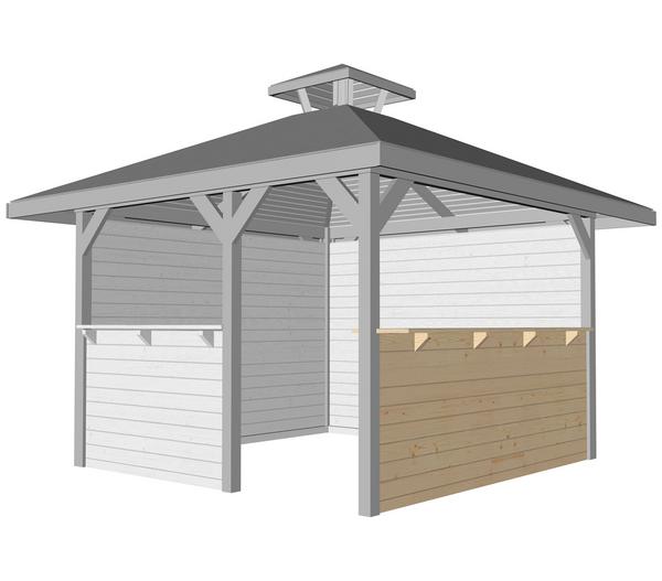Weka Tresenwand, für Gartenoase 651 Gr. 2