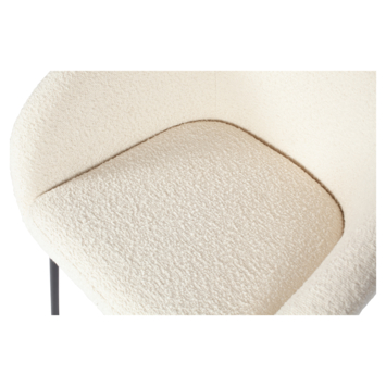WOOOD eetkamerstoel Noelle off-white bouclé stof