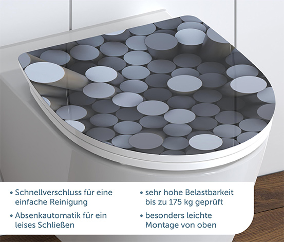 SCHÜTTE Duroplast-High-Gloss-WC-Sitz »ROUND DIPS«