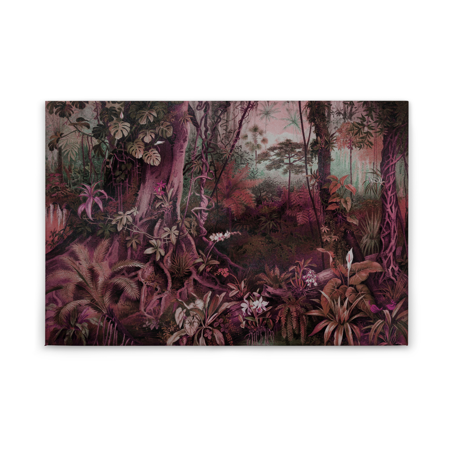 Leinwandbild DSCHUNGEL - rot-pink - 90x60 cm