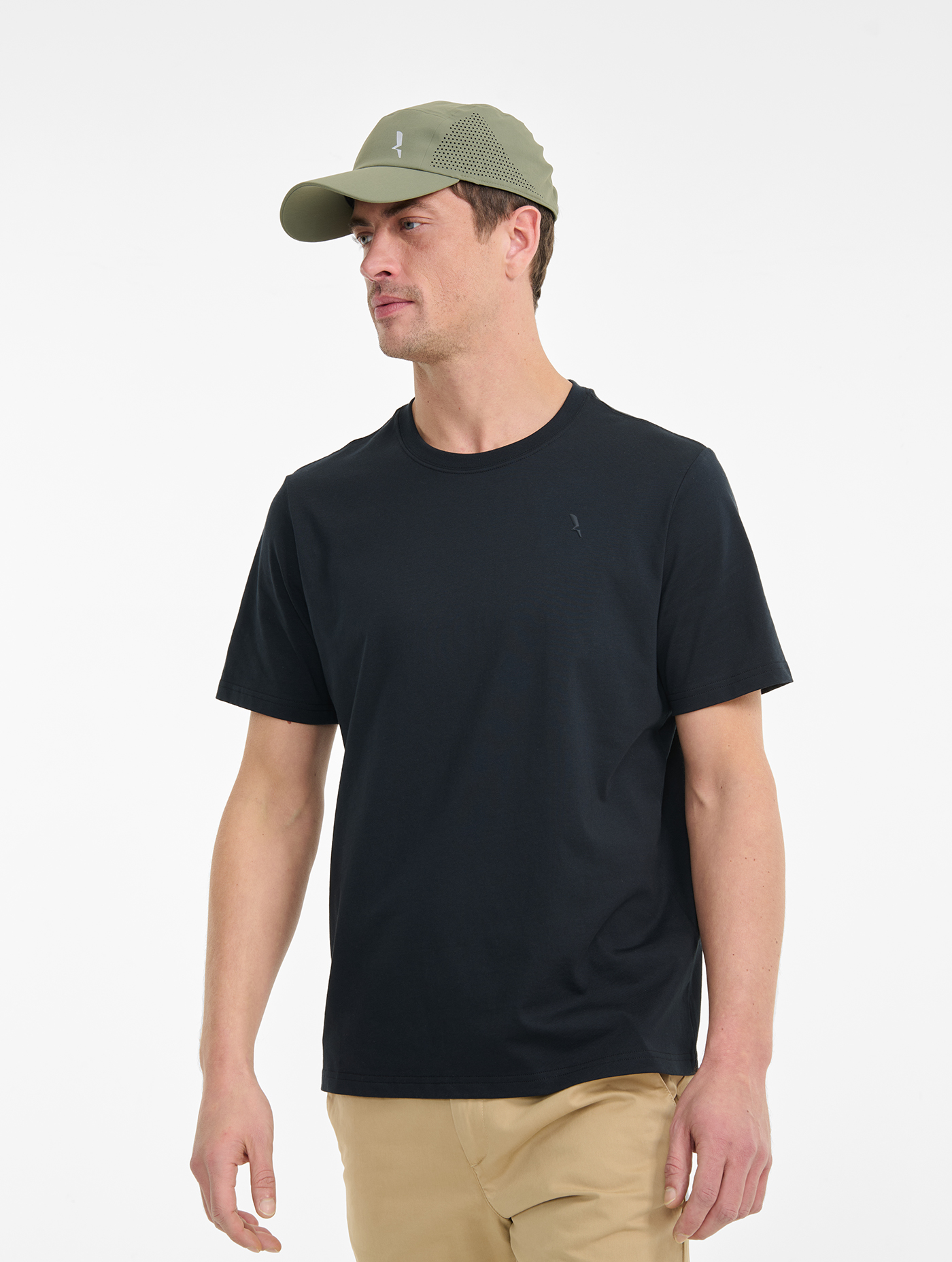 T-shirt col rond antibactérien et DRY FAST TEXTILE® NOIR