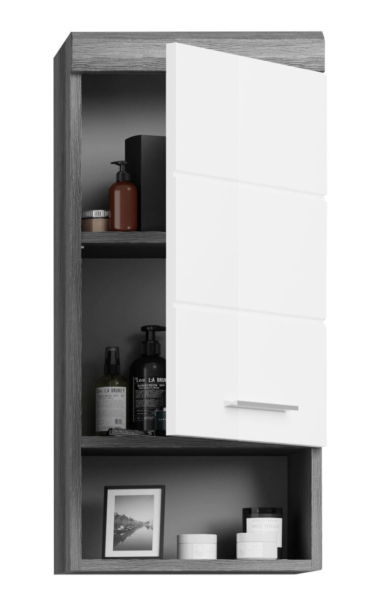 Hängeschrank SCOUT 37 x 79 cm grau/ weiß Hochglanz