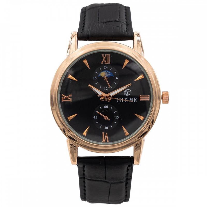 Montre Homme CHTIME bracelet Cuir Noir