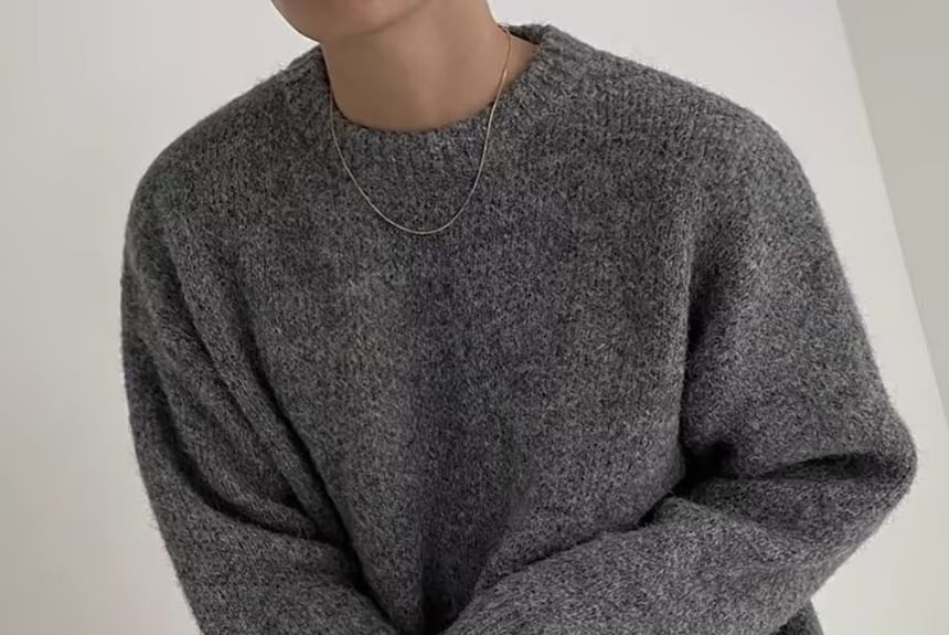 Capbrew - Effen oversized trui met ronde hals