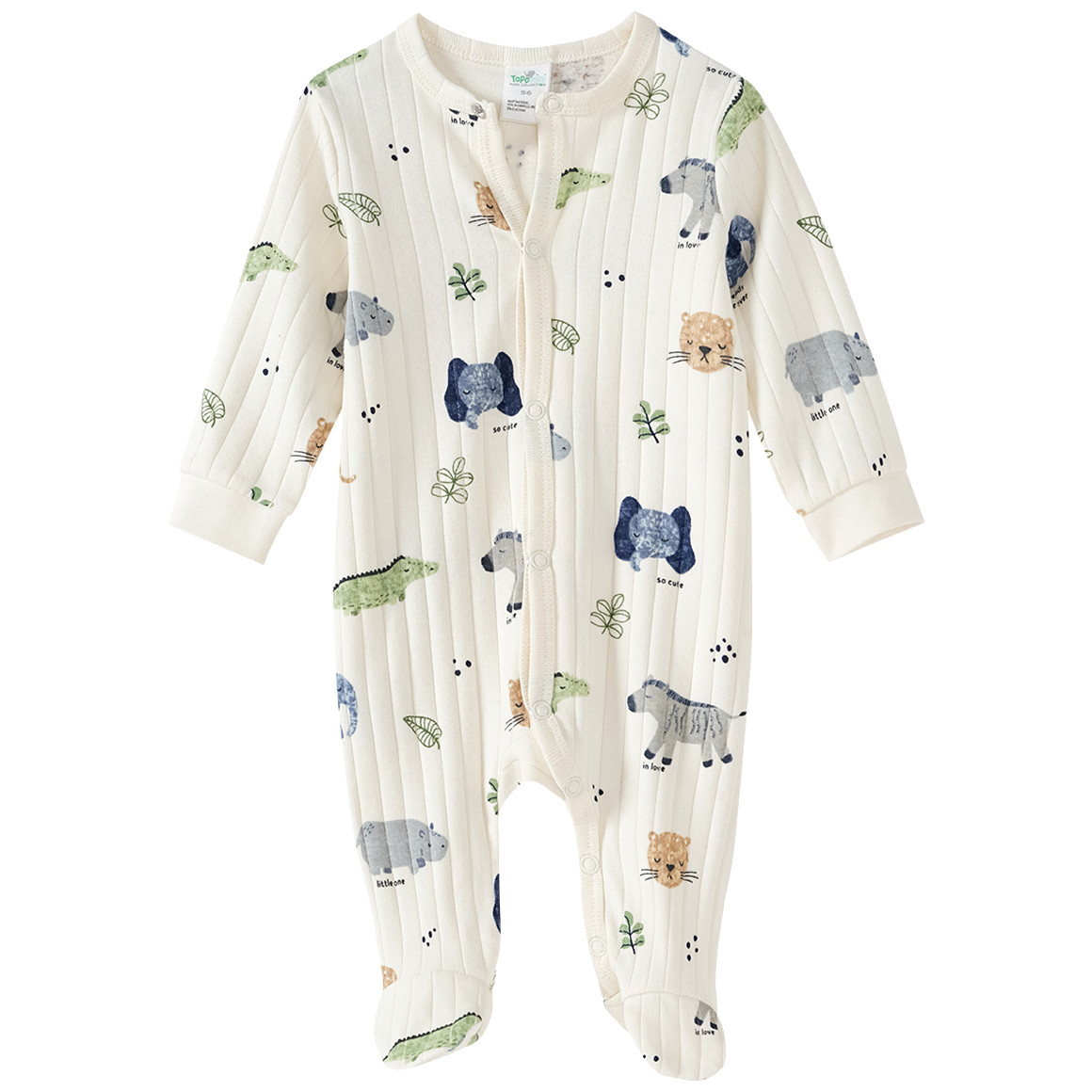 Topomini Newborn Schlafanzug mit Allover Muster creme