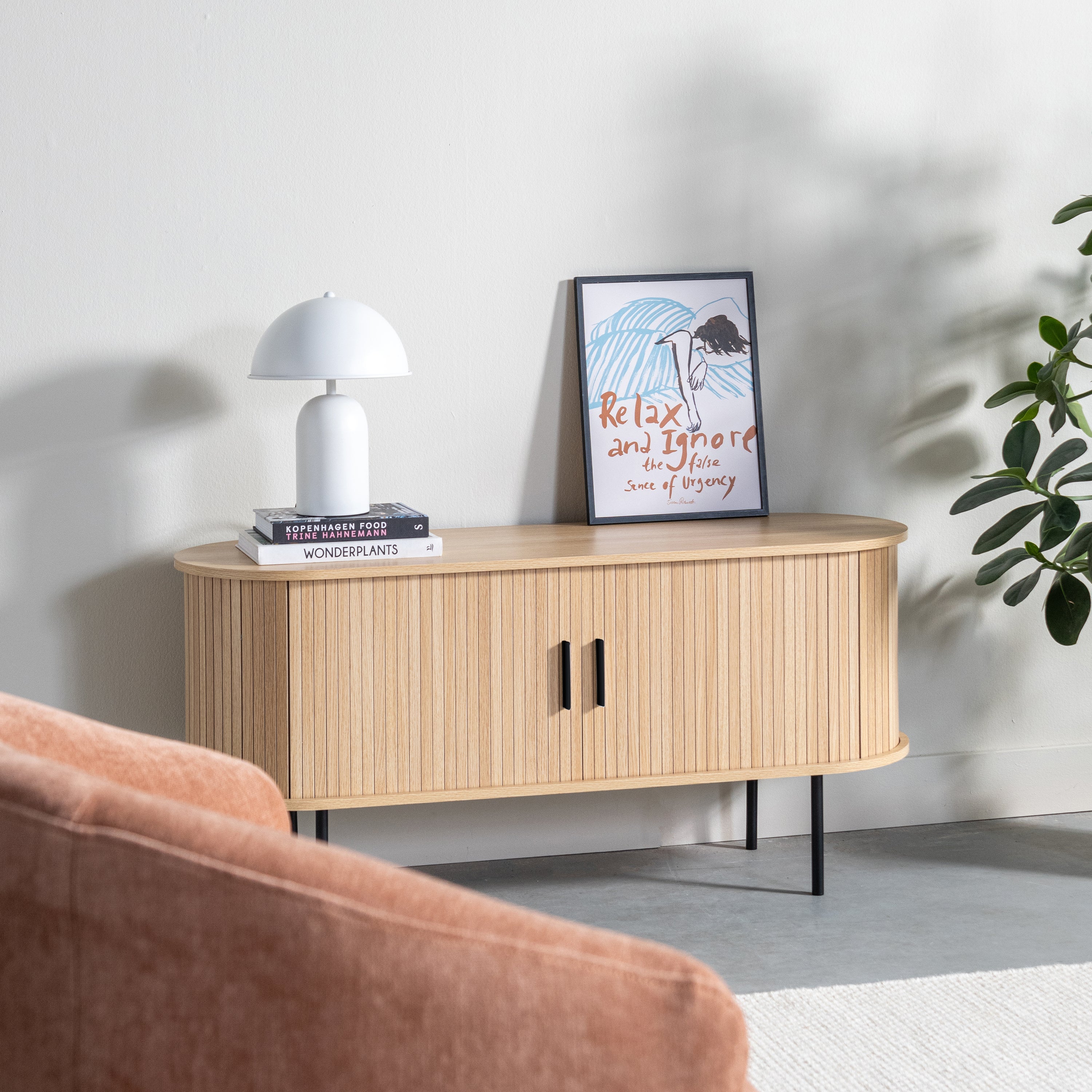 by fonQ basic Panel Tv-meubel - B 120 cm - Eiken