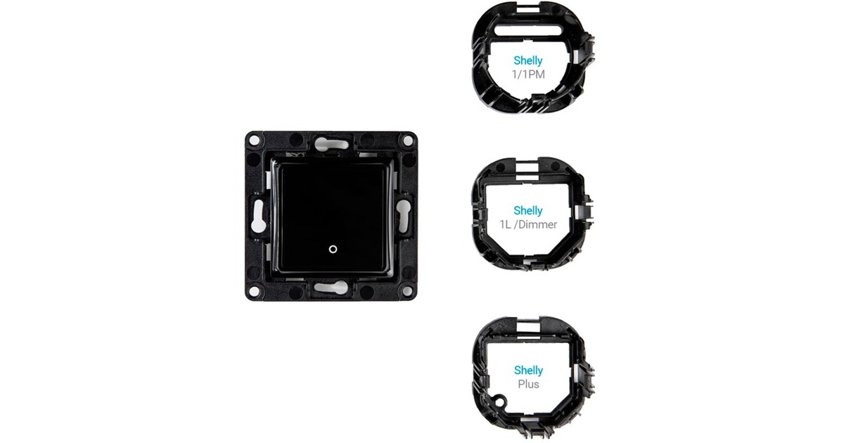 ShellyWall Switch 1 knop  (Zwart)