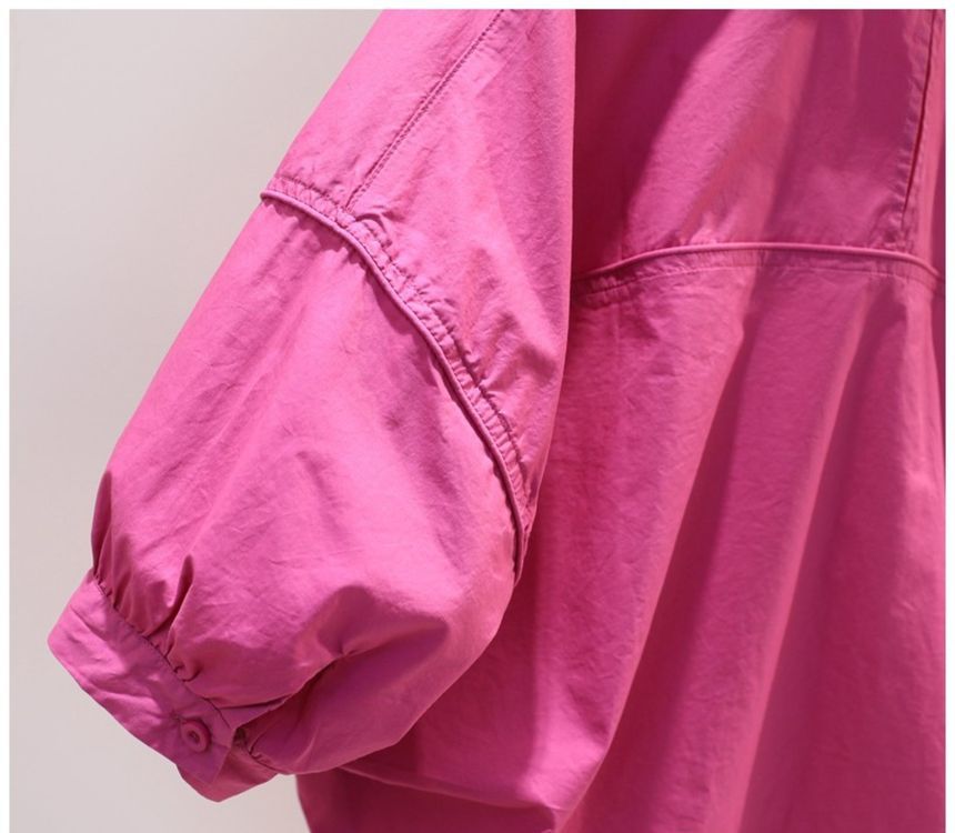 ZIMO - Oversized overhemd met ballonmouwen en kraag
