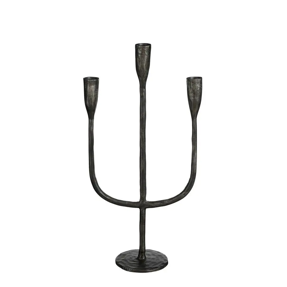 House of Seasons Stretto Kandelaar - L21 x B9,5 x H40,5 cm - Zwart