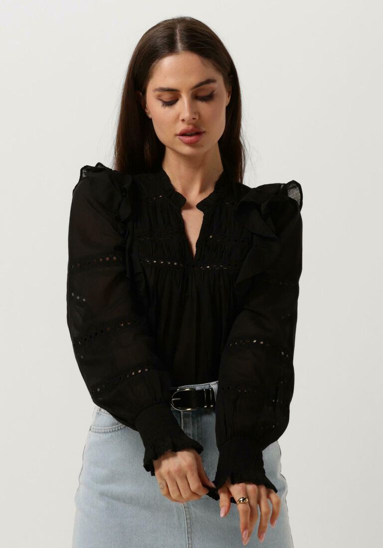 NEO NOIR zwarte neo noir blouse aurika s voile blouse