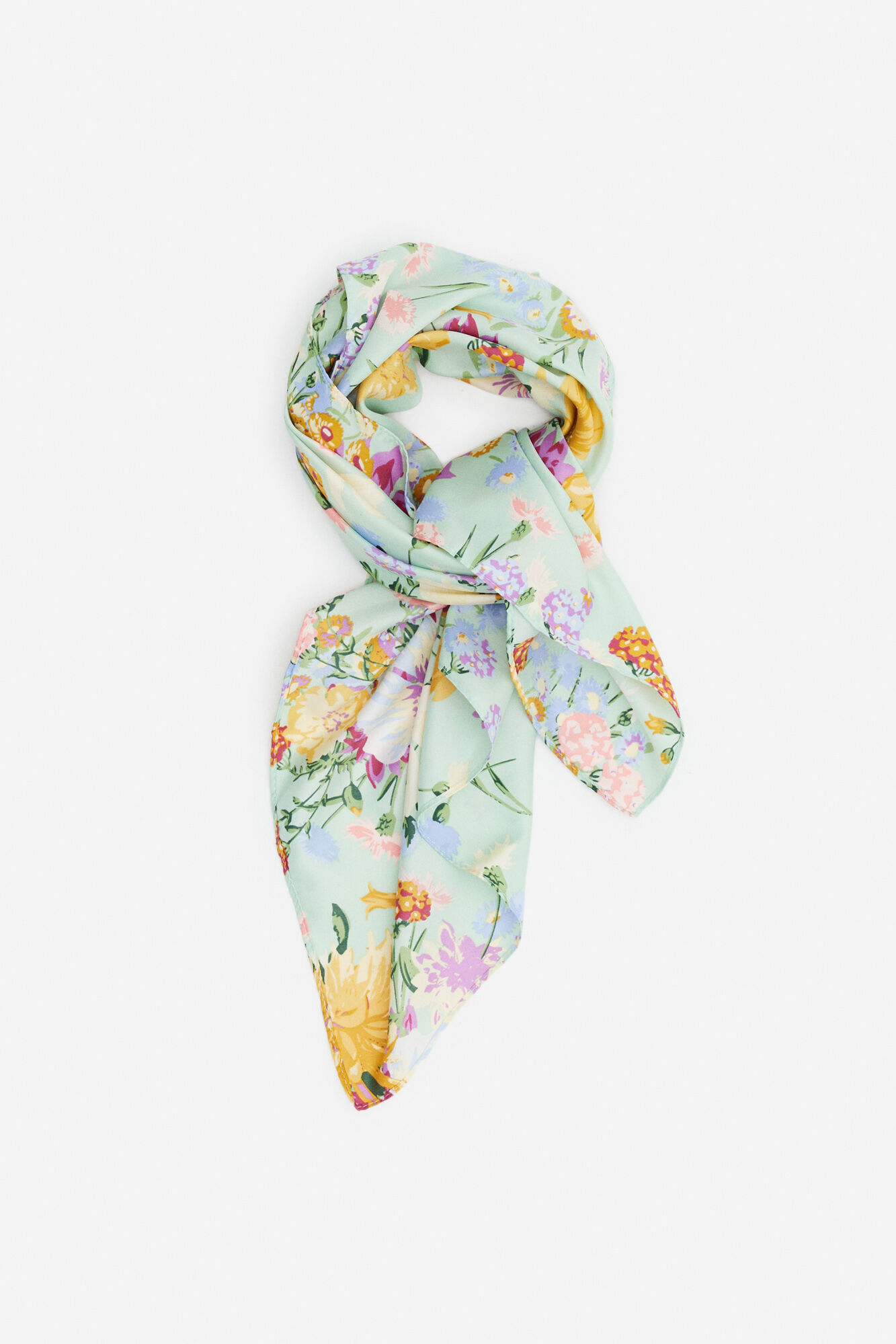 Lenço floral - Estampa azul