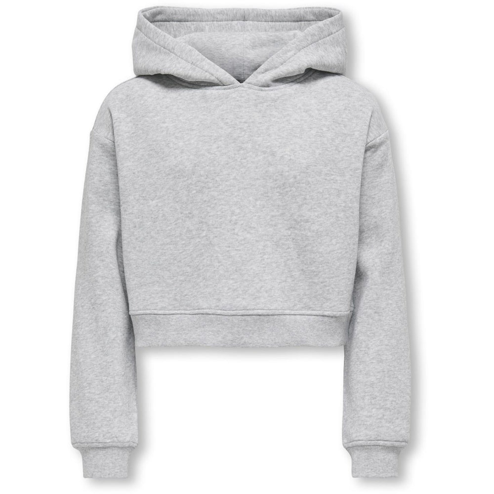 Køb kids ONLY Light Grey Melange Kogsweat L/S Hættetrøje Kort Swt Noos