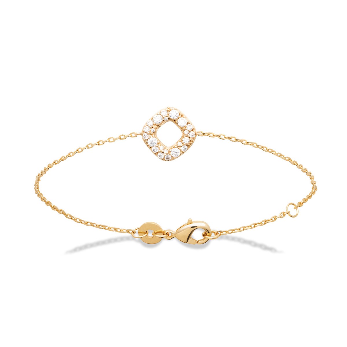Bracelet Brillaxis carré pavé plaqué or