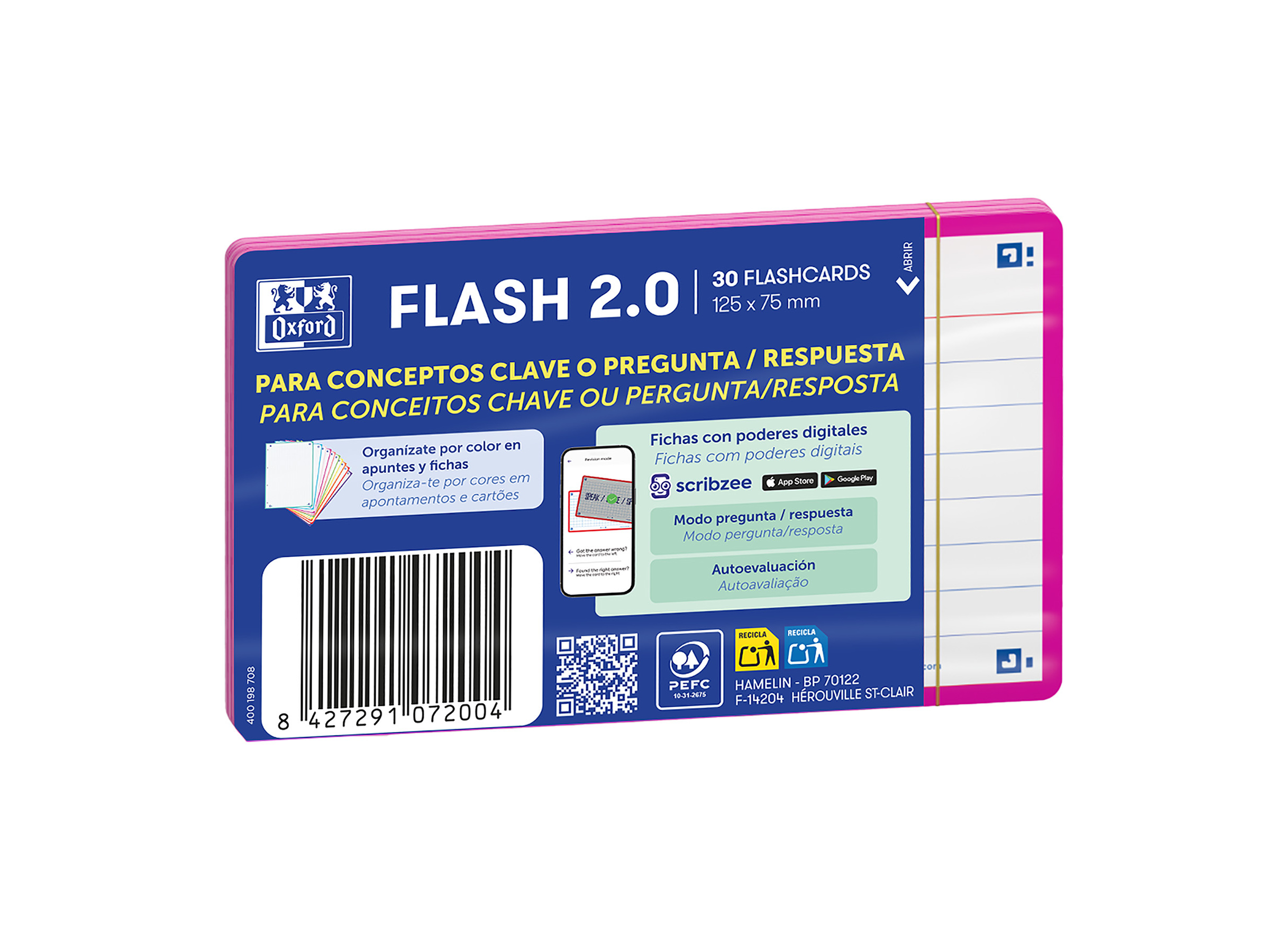 FLASHCARDS OXFORD 2.0 A7 FÚCSIA 30 FOLHAS