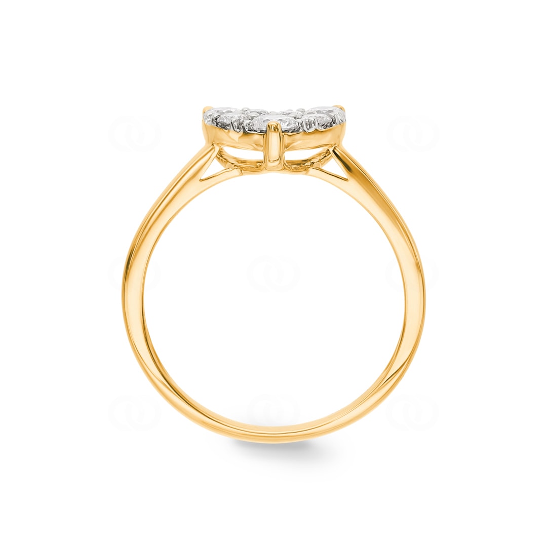 Ring 750/18 K Gelbgold Herz mit Diamanten 0.51 ct H/si