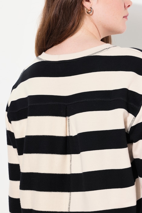 Sweater, Ringel, V-Ausschnitt, Langarm, Biobaumwolle
