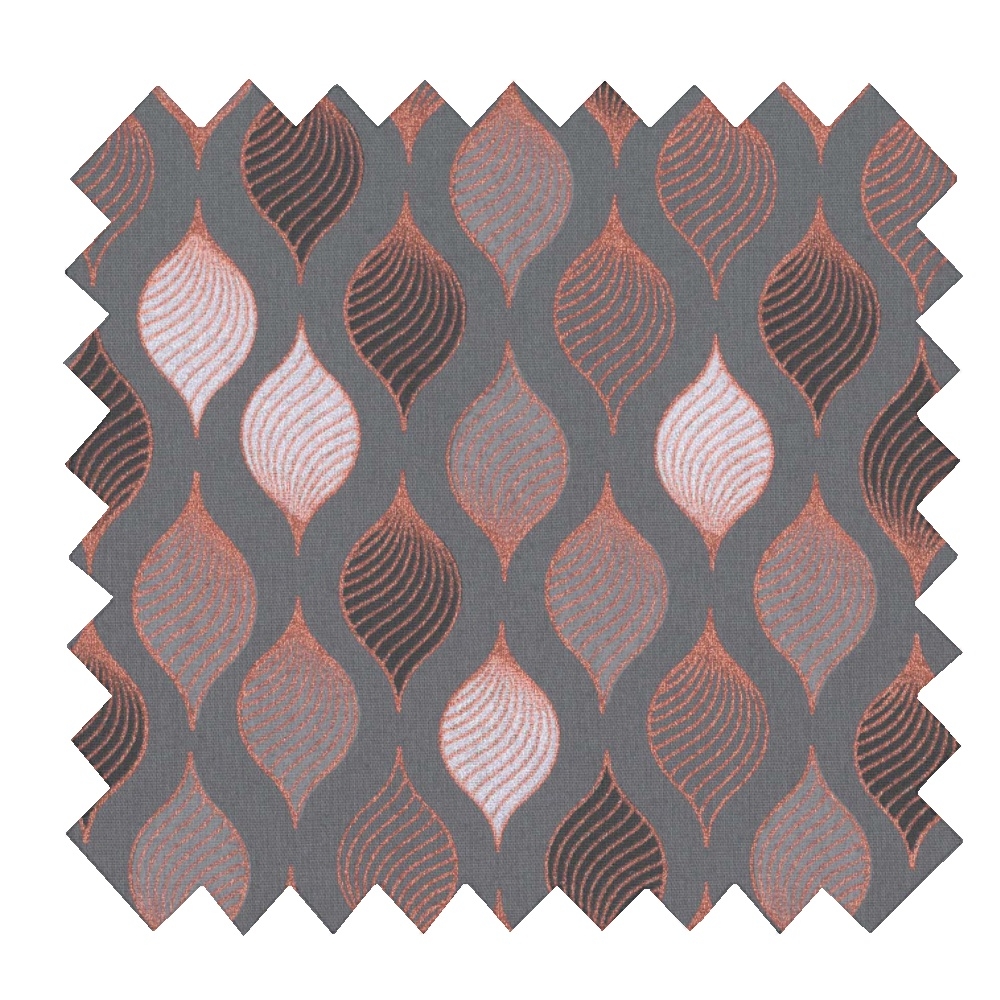 Coupon Tissu 50 Cm Ex2352 Torsades Cuivré Gris