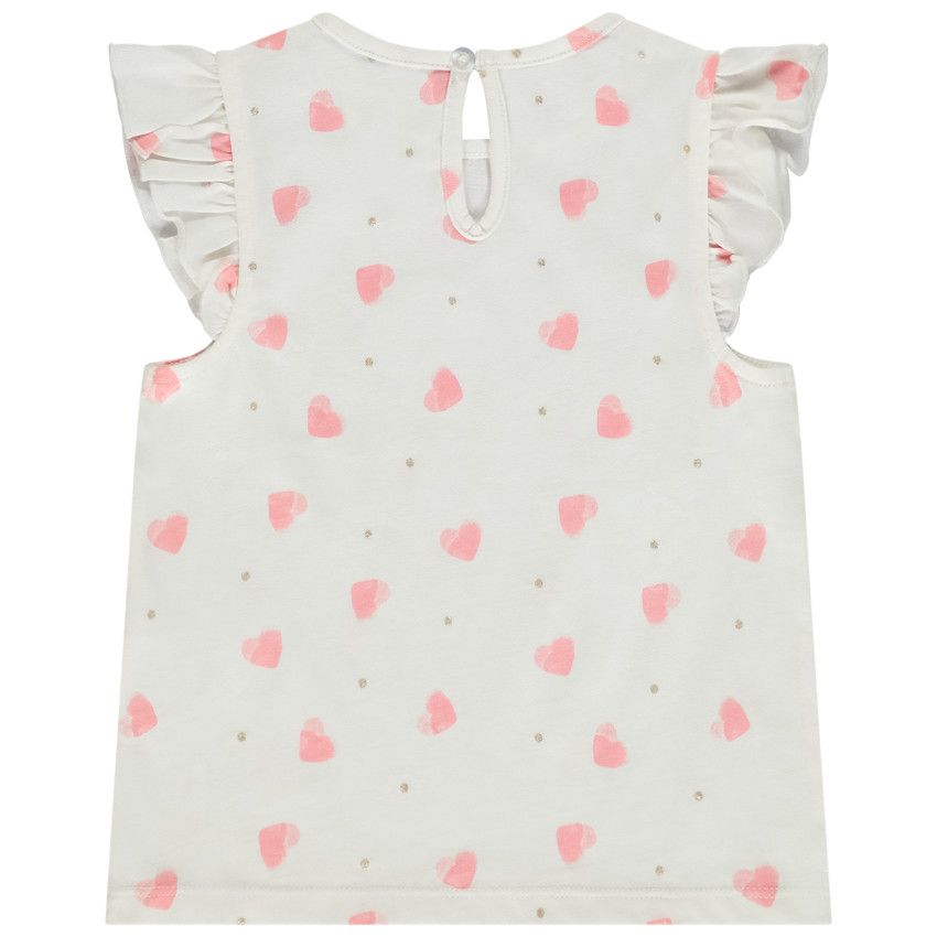 Lot de t-shirts manches courtes fantaisie pour bébé fille - Ecru