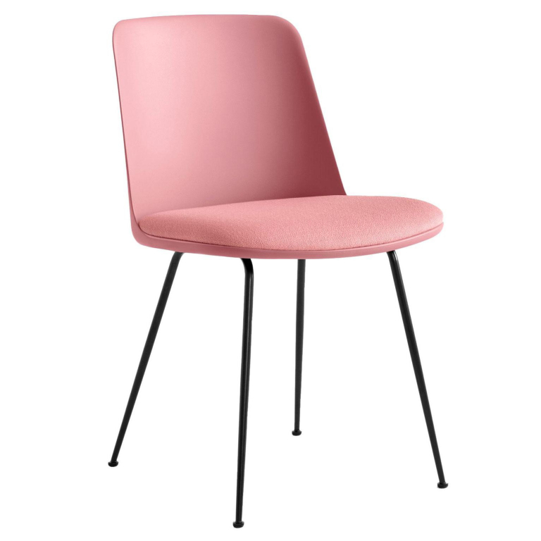 &tradition Rely HW7 eetkamerstoel zwart onderstel Soft Pink