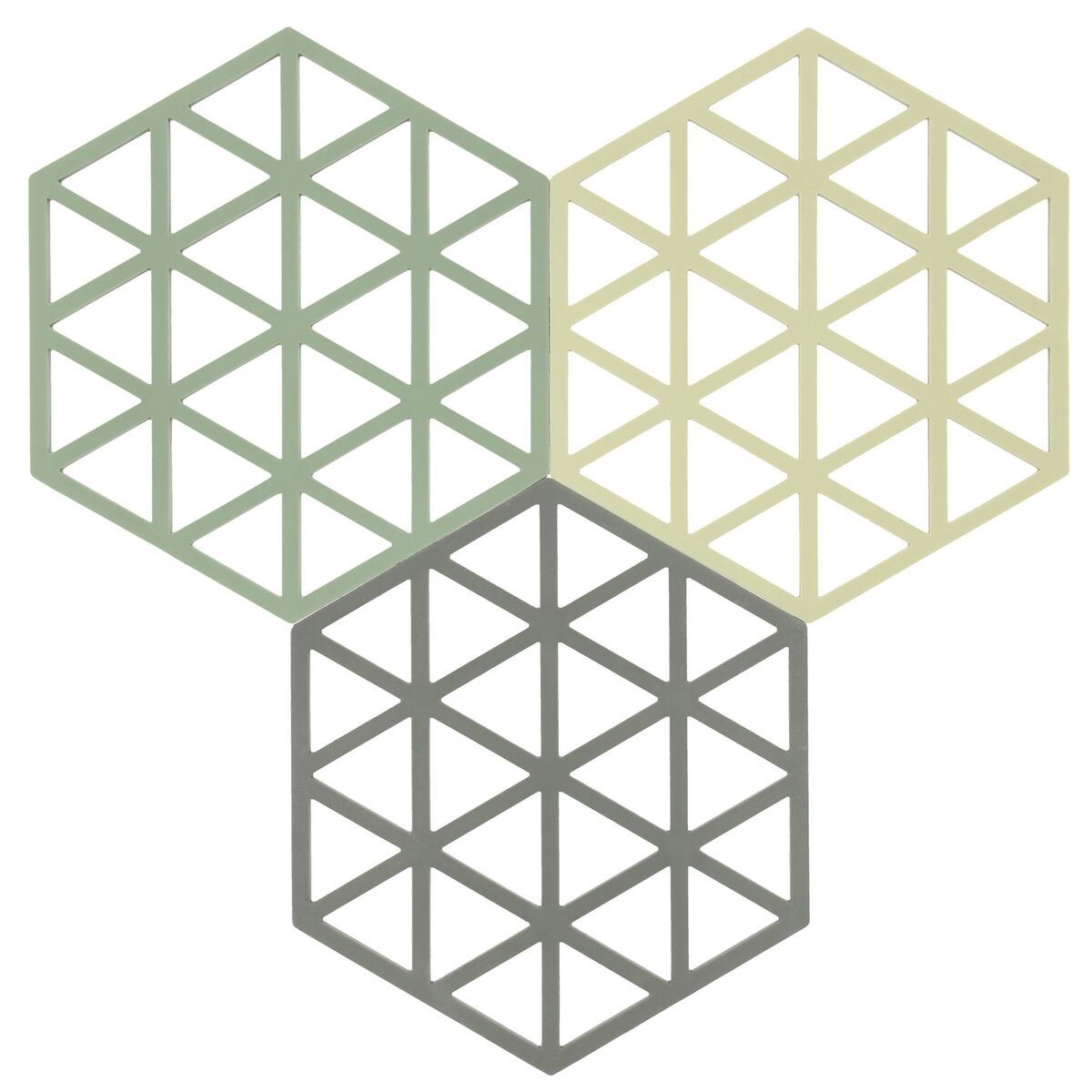 Triangles gryteunderlag 3 stk, matcha/rosemary