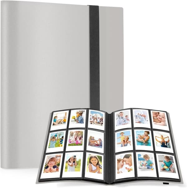 INF Polaroid-fotoalbum med plass til 432 bilder i 7,5 cm-str. Grå