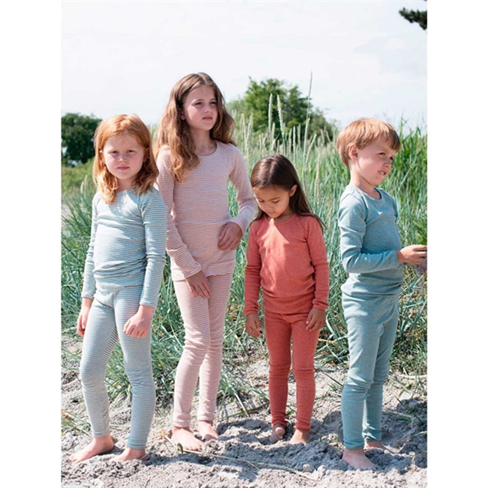 Lake/Offwhite Stripe Leggings - Serendipity