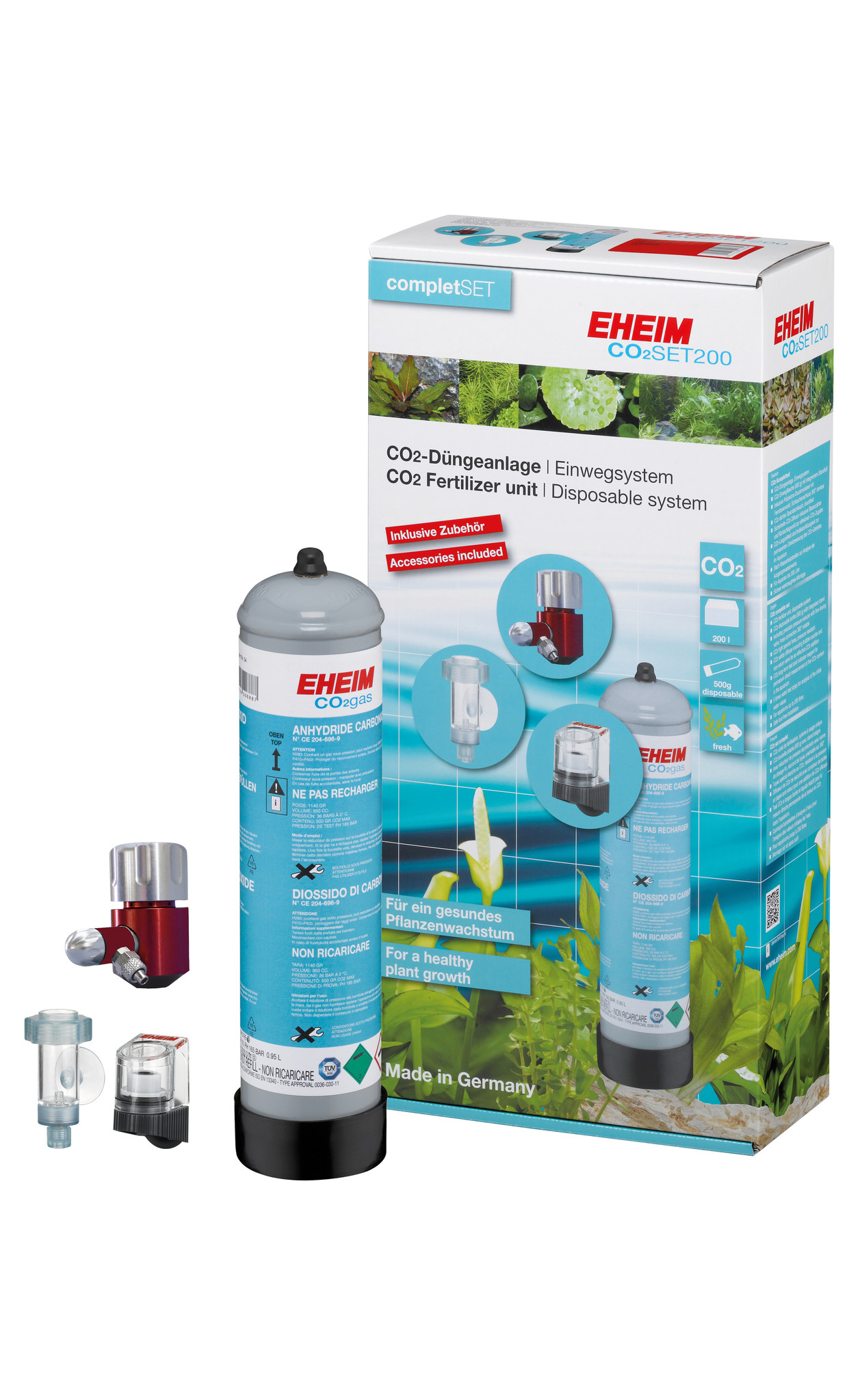 Eheim Co2 Set 200 Wegwerp Systeem 500g