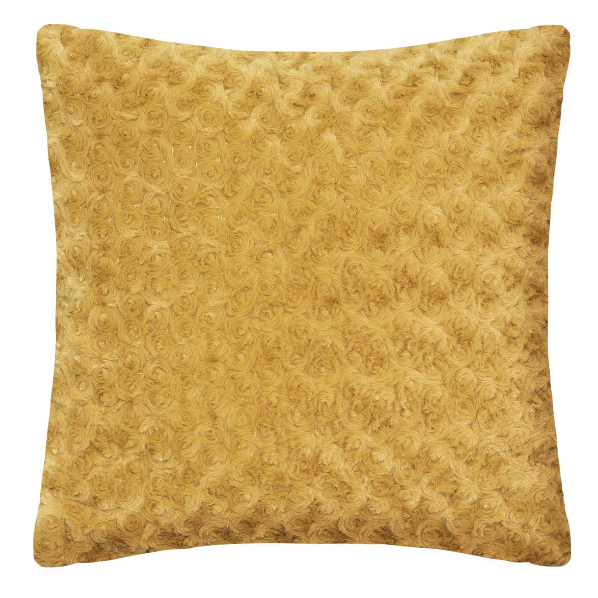 COUSSIN FOURRURE BOUCLEE OCRE 45X45CM
